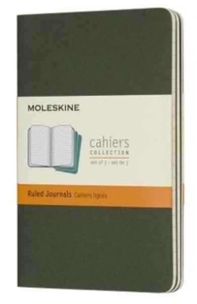 Moleskine Libreta Cahier TB Set de 3 - XL - Rayas verde mirto