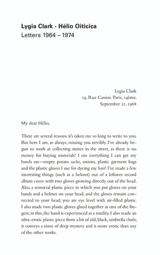 Lygia Clark -Hélio Oiticica -  Letters 1964 - 1974