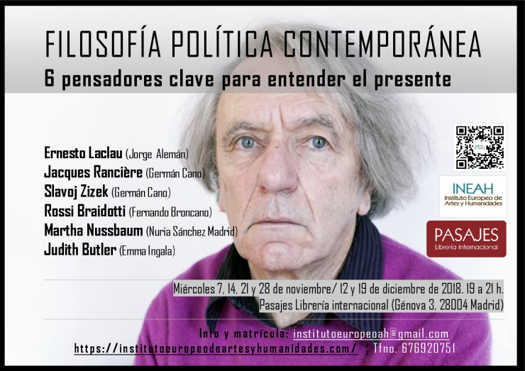 CURSO Filosofía política contemporánea: 6 pensadores clave para entender el presente  INEAH-Pasajes