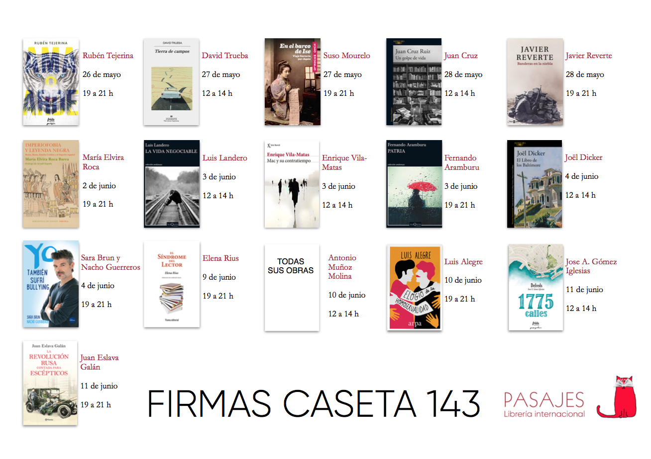 FIRMAS PASAJES FERIA DEL LIBRO 2017 (PRIMER FIN DE SEMANA)