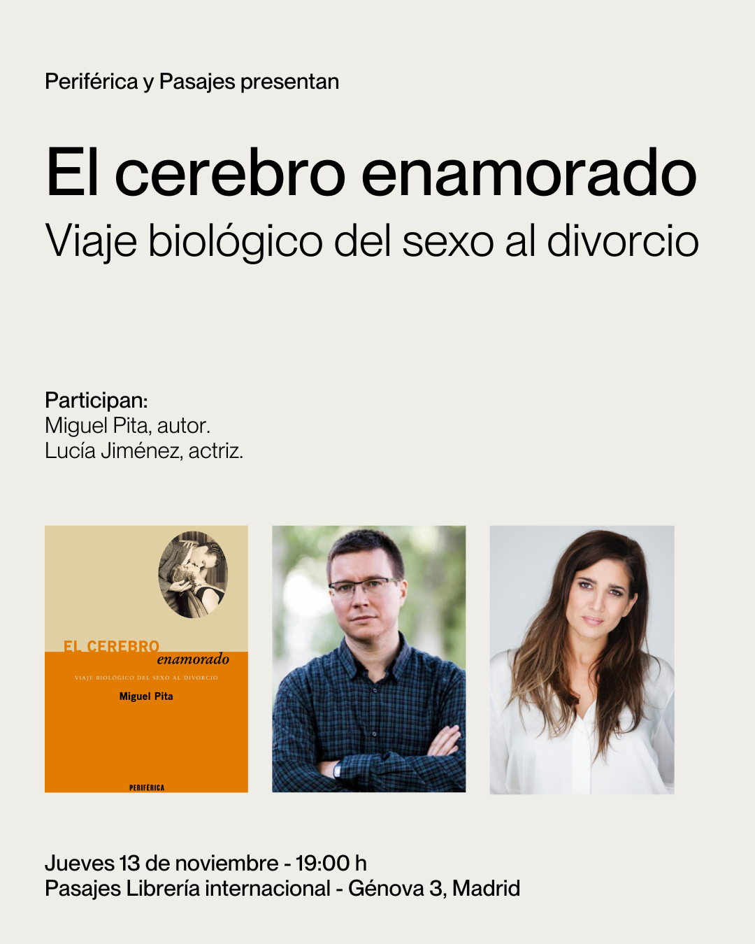 PRESENTACIÓN - El cerebro enamorado (Miguel Pita), Periférica, 2025