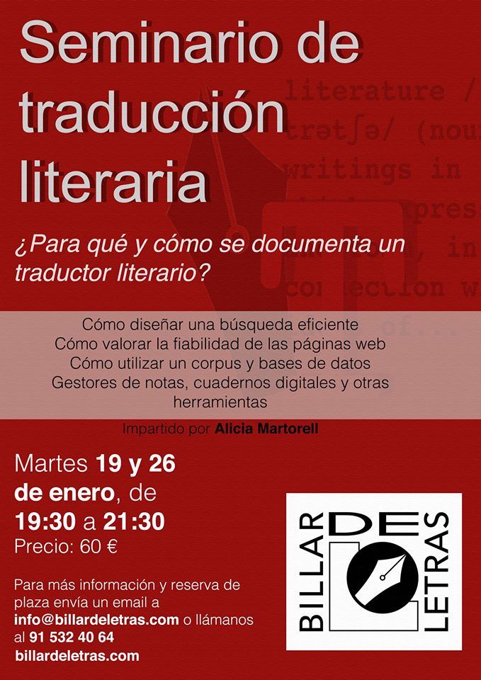 Seminario: ¿Para qué y cómo se documenta un traductor literario?  