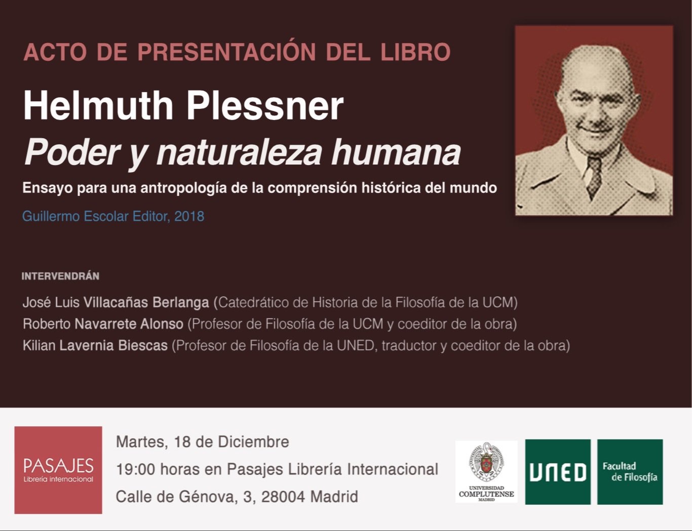 PRESENTACIÓN | PODER Y NATURALEZA HUMANA, de Helmuth Plessner, en Pasajes