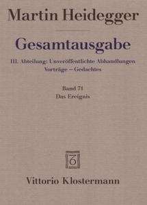 Gesamtausgabe Bd.71 Das Ereignis