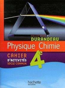 Physique Chimie 4ème - cahier d'activités socle commun