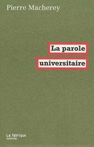 La parole universitaire