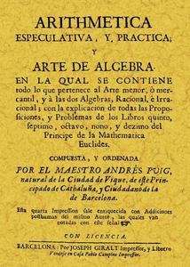Aritmética especulativa y práctica y arte de álgebra