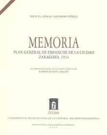 Memoria. Plan general ensanche de la ciudad