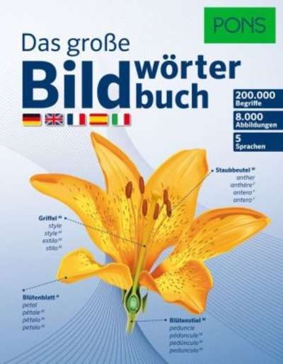 PONS Das grosse Bildwörterbuch. Deutsch, Englisch, Französisch, Spanisch und Italienisch.