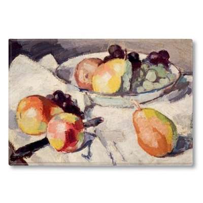 IMÁN S.J. Peploe - Stilli Life, Pears and Grapes (verso: Flowers (unfinished))
