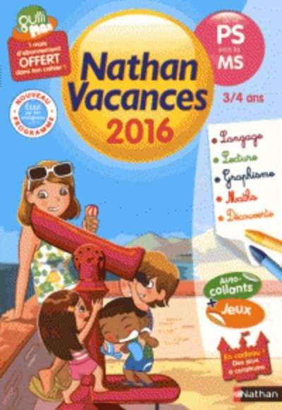 Cahier de vacances Nathan de la PS vers la MS 3/4 ans