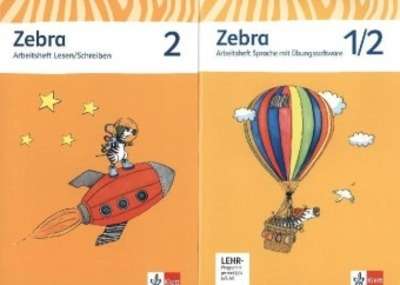Zebra1./2. Schuljahr, Arbeitsheft Sprache 1/2, m. CD-ROM + Arbeitsheft Lesen/Schreiben 2, 2 Hefte