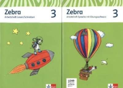 Zebra 3. Schuljahr, Arbeitsheft Sprache, m. CD-ROM + Arbeitsheft Lesen/Schreiben, 2 Hefte