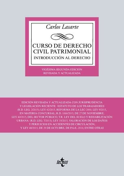 Curso de Derecho Civil patrimonial (22ª ed. 2016)