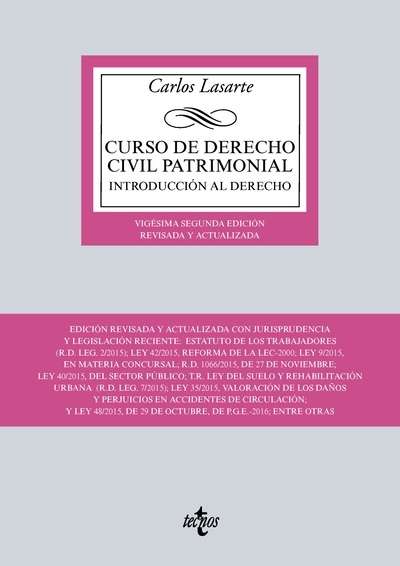 Curso de Derecho Civil patrimonial (22ª ed. 2016)
