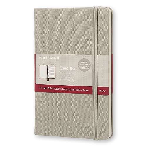 Moleskine Cuaderno Two-Go - M - Rayas y liso Gris ceniza