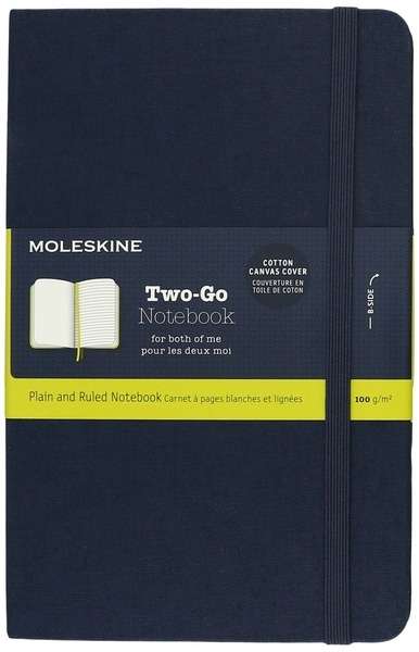 Moleskine Cuaderno Two-Go - M - Rayas y liso Azul oriental