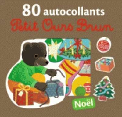 80 autocollants Petit Ours Brun - Noël