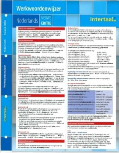 Werkwoordenwijzer Nederlands - nieuwe editie, Klappkarte