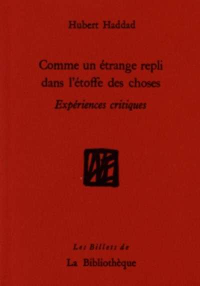 Comme un étrange repli dans l'étoffe des choses