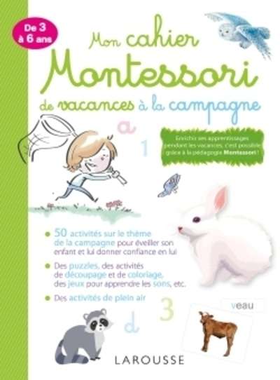 Mon cahier pour les vacances montessori : a la campagne