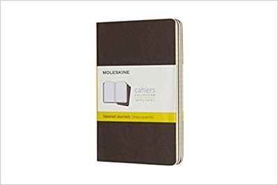 Moleskine Libreta Cahier TB Set de 3 - P - Cuadriculado marrón café