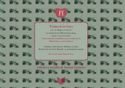 Temblor de Lima y otros poemas al marqués de Montesclaros, virrey del Perú (1607-1615)