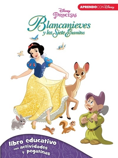Aprendo con Disney. Blancanieves. Libro educativo con actividades y pegatinas