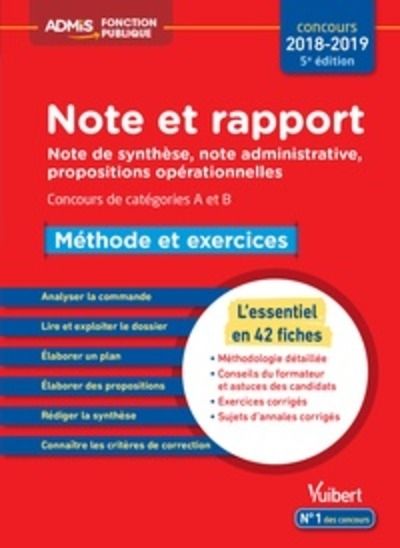 Note et rapport - Méthode et exercices catégories A et B ed. 2018-2019