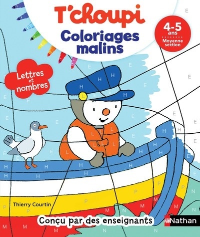 T'choupi Graphisme et nombres - Coloriages malins 4-5 ans