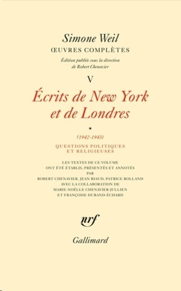 Oeuvres complètes - Tome 5 Vol. 1. Ecrits de New York et de Londres, Volume 1, (1942-1943)