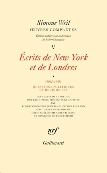 Oeuvres complètes - Tome 5 Vol. 1. Ecrits de New York et de Londres, Volume 1, (1942-1943)
