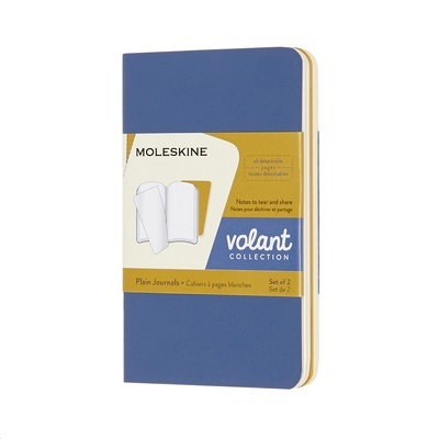 Moleskine libreta Volant Azul no me olvides/ Amarillo ámbar - XS - Rayada (Set de 2 libretas)