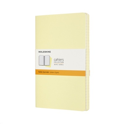 Moleskine Libreta Cahier Amarillo suave - Set de 3 -Tamaño L - Rayas