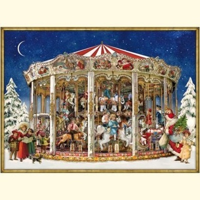 Nostalgisches Weihnachtskarussell.   Nostalgic Carousel.   Manège de Noël rétro