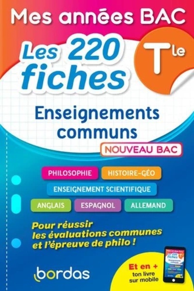 Les 200 fiches Enseignements communs Tle