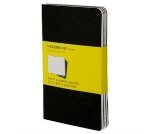 Moleskine Libreta Cahier TB Set de 3 - P - Cuadriculado negro