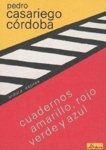 Cuadernos amarillo, rojo, verde y azul