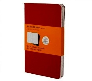 Moleskine Libreta Cahier TB Set de 3 - P - Rayas rojo arándano