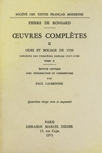 Oeuvres complètes II. Odes et Bocage de 1550