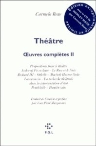 Théâtre, oeuvres complètes II  édition avec CD
