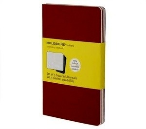 Moleskine Libreta Cahier TB Set de 3 - P - Cadriculado rojo arándano