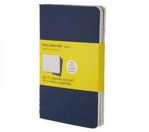 Moleskine Libreta Cahier TB Set de 3 - P - Cuadriculado azul marino