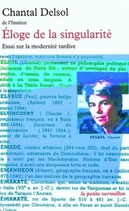 Éloge de la singularité. Essai sur la modernité tardive