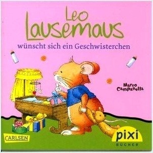 Leo Lausemaus wünscht sich ein Geschwisterchen. Pixi-Buch