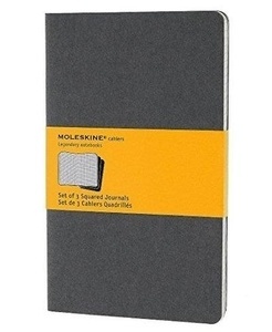 Moleskine Libreta Cahier TB Set de 3 - L - Cuadriculado gris piedra