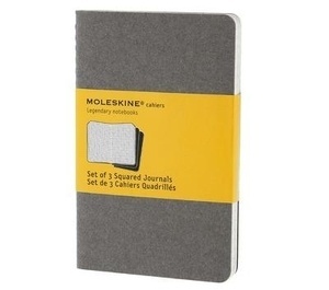 Moleskine Libreta Cahier TB Set de 3 - P - Cuadriculado gris piedra