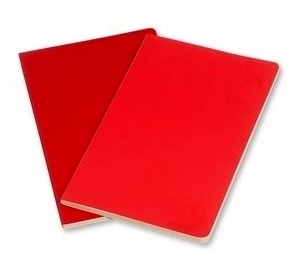 Moleskine Libreta Volant TB Set de 2 - P - Rayas rojo geranio/rojo escarlata