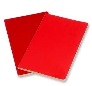 Moleskine Libreta Volant TB Set de 2 - L - Liso rojo geranio/rojo escarlata