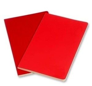 Moleskine Libreta Volant TB Set de 2 - P - Liso rojo geranio/rojo escarlata